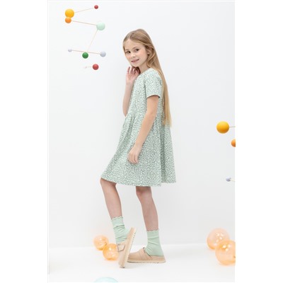 Платье холодная мята, листья к479 Crockid