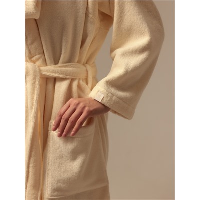 Халат махровый женский SL HOME: Basic «Айвори», хлопок 100%, молочный