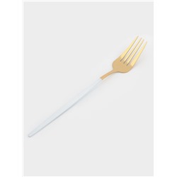 Вилка столовая Magistro «Блинк», 21.5×3 см, белая ручка, нержавеющая сталь, золотистая