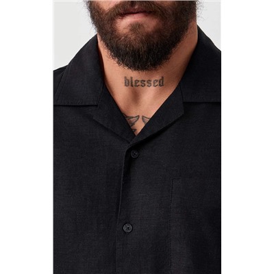 Рубашка к/р лен F611-0423 black
