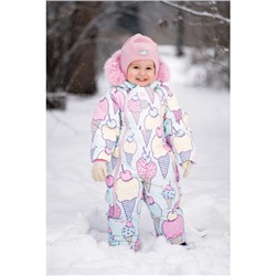 Комбинезон зимний для девочки Снежок розовый (+шапка) 209-20з Батик