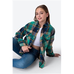 Детская теплая фланелевая рубашка в клетку Happyfox