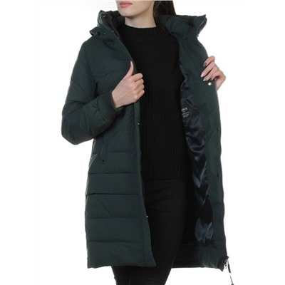 M-1820 DK. GREEN Пальто зимнее женское (холлофайбер)