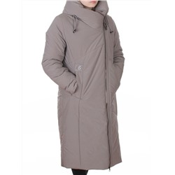M-9102 GRAY/BEIGE Пальто зимнее женское (верблюжья шерсть, 120 гр. холлофайбер)