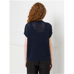 Блуза вязаная тёмно-синего цвета