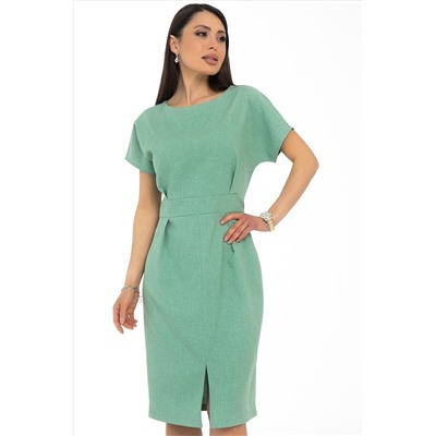 Платье-футляр зелёное