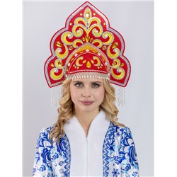 Кокошник Русская Красавица Красный