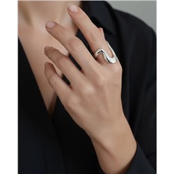 Кольцо с белым серебрением