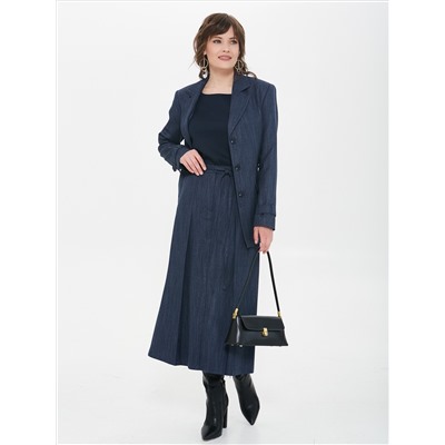 Юбка тёмно-синяя с поясом