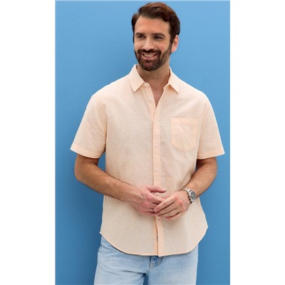 Рубашка к/р лен F111-0450 l.orange