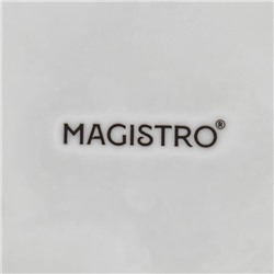 Блюдо с соусником Magistro «Клубника Бланш», 20×17 см, фарфор, белое