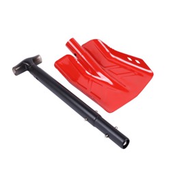 Лопата лавинная алюминиевая ИРЕМЕЛЬ СНЕГОВИК IR174 двухсекционная, T-образная рукоять-телескоп, длина 80/60см, лезвие 24.8х23см, чёрно-красная/уп10