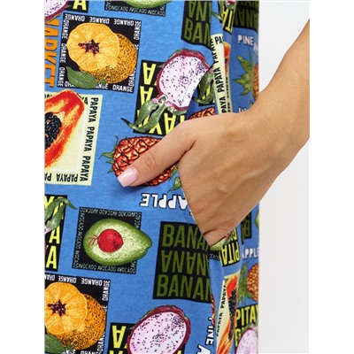 752 Платье "Тропики/голубой"