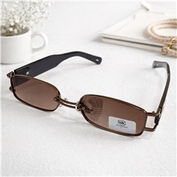 Очки женские солнцезащитные модные узкие коричневые, арт.007.406