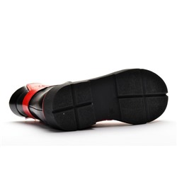 Cananga G31-6 Ботильоны женские красн-чер иск кожа, подклад байка