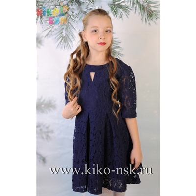 2192 Платье Angel mind кружевное Темно-синий/152