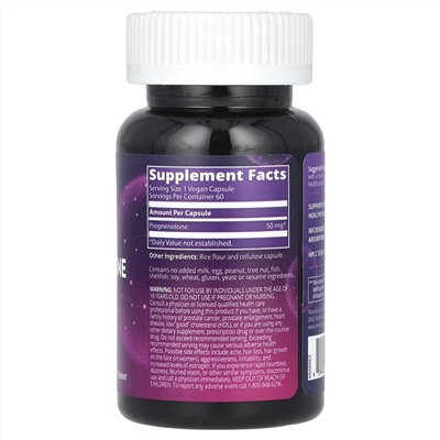 MRM Nutrition, прегненолон, 50 мг, 60 вегетарианских капсул