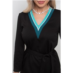 Костюм трикотажный чёрный с брюками Маргарет №1