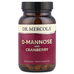 Dr. Mercola, D-манноза и экстракт клюквы, 60 капсул