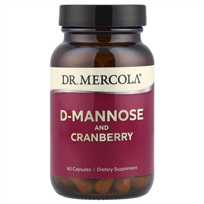 Dr. Mercola, D-манноза и экстракт клюквы, 60 капсул