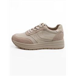 03-A1003-5 BEIGE Кроссовки женские (натуральная кожа, натуральная замша)