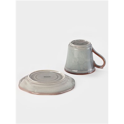 Чайная пара Magistro Vintage, 230 мл, фарфор, серая