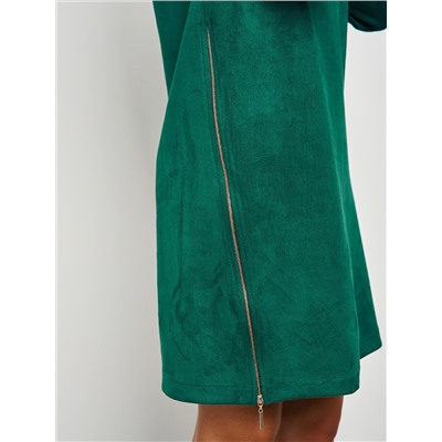Платье зелёное из искусственной замши