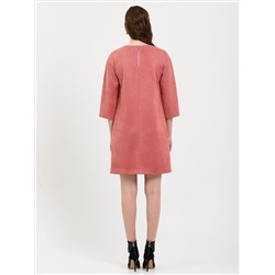 Платье розовое из искусственной замши