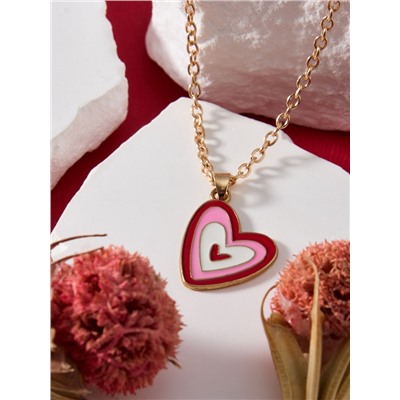 Кулон на цепочке «Сердце», иллюзия, цветной в золоте, 47 см