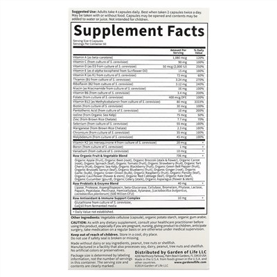 Garden of Life, Vitamin Code, мультивитамины из цельных продуктов для женщин от 50 лет, 240 вегетарианских капсул