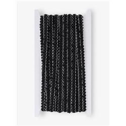 Тесьма декоративная «Шанель», 8 мм, 10±1 м, чёрная с серебряной нитью