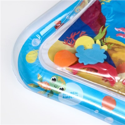 Акваковрик Крошка Я «Морские жители» надувной, развивающий, водный коврик, 65x50 см