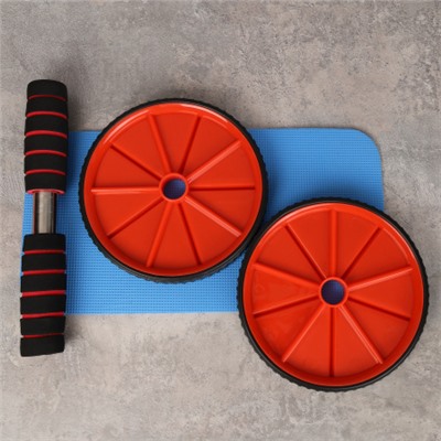 Ролик для пресса Woohooo Core Trainer / + коврик для коленей / красный / уп40