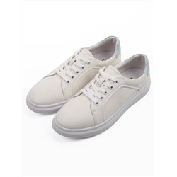 03-C935-10 MILK/LT. BLUE Кеды женские (натуральная кожа)