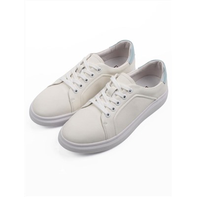 03-C935-10 MILK/LT. BLUE Кеды женские (натуральная кожа)