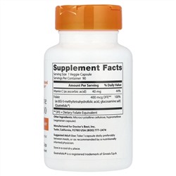 Doctor's Best, полностью активный фолат 400 с Quatrefolic, 400 мкг, 90 вегетарианских капсул