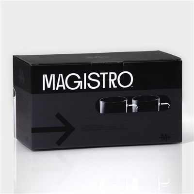 Кружки Magistro «Глория», 320 мл, 11×8×9 см, набор 2 шт., стекло, прозрачные