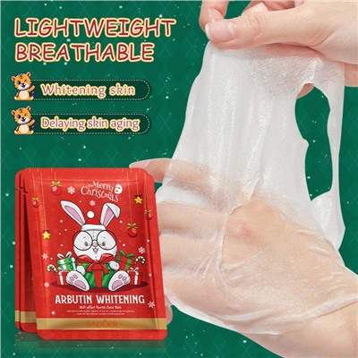 Тканевая маска для лица с арбутином Новогодняя ЗАЯЦ Sadoer