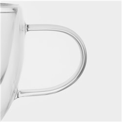 Кружка с двойными стенками Magistro «Дуо. Coffee», 200 мл, стекло, прозрачная