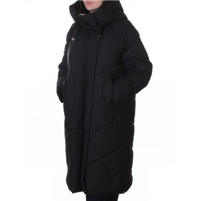 A621 BLACK Пальто зимнее женское (200 гр. холлофайбер)