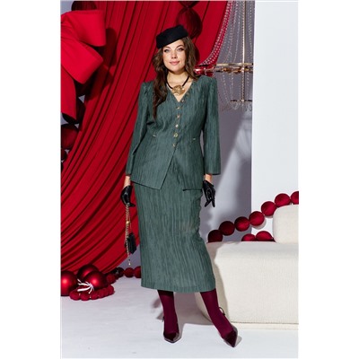 Жакет, юбка Vittoria Queen 27533 темно-зеленый