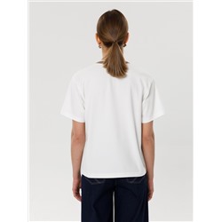 Футболка молочного цвета с принтом