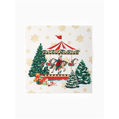 Набор салфеток сервировочных «Этель. Новогодняя ярмарка», 40×40 см - 4 шт., белые