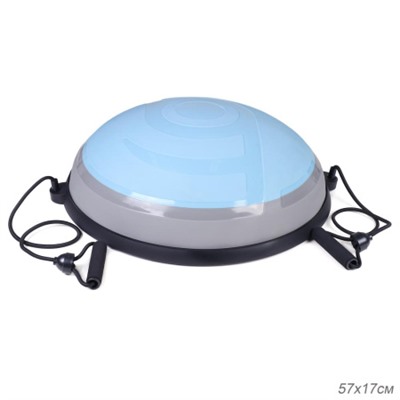 Полусфера балансировочная BOSU 58см Woohooo Coils эспандер, насос/ серо-голубой/ B58Co-GB/ уп5