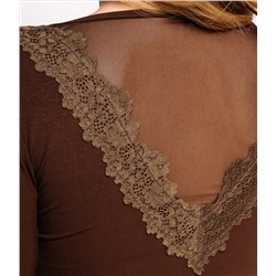 Лонгслив #КТ0140, шоколадный