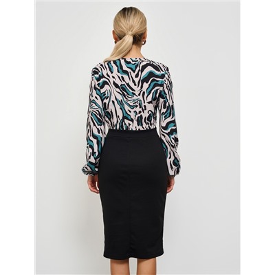 Платье-футляр комбинированное