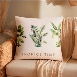 Наволочка декоративная «Этель» Tropics time, 40×40 см, велюр