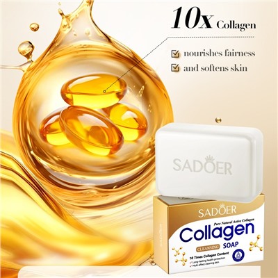 Мыло для лица и тела с Коллагеном Sadoer, 100 гр.