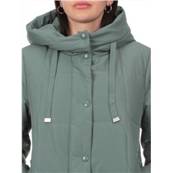 1133 GRAY/GREEN Пальто зимнее облегченное женское (холлофайбер 150 гр.)