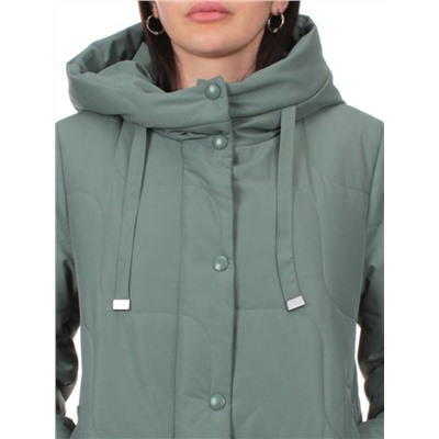 1133 GRAY/GREEN Пальто зимнее облегченное женское (холлофайбер 150 гр.)